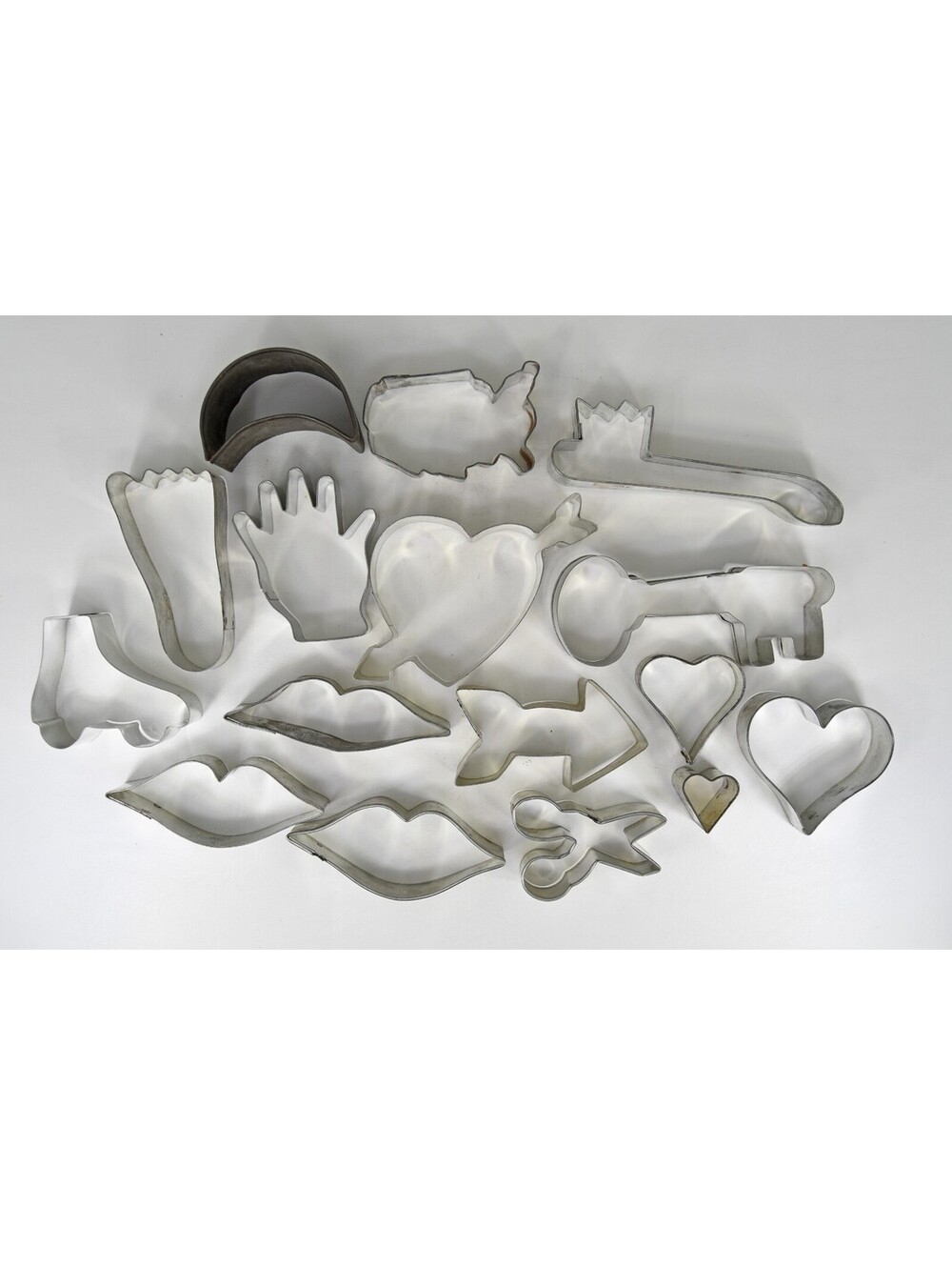 Cookie Cutter Lot of 15 Valentine's Day Lips Heart Cupid's Arrow Key Hand Foot